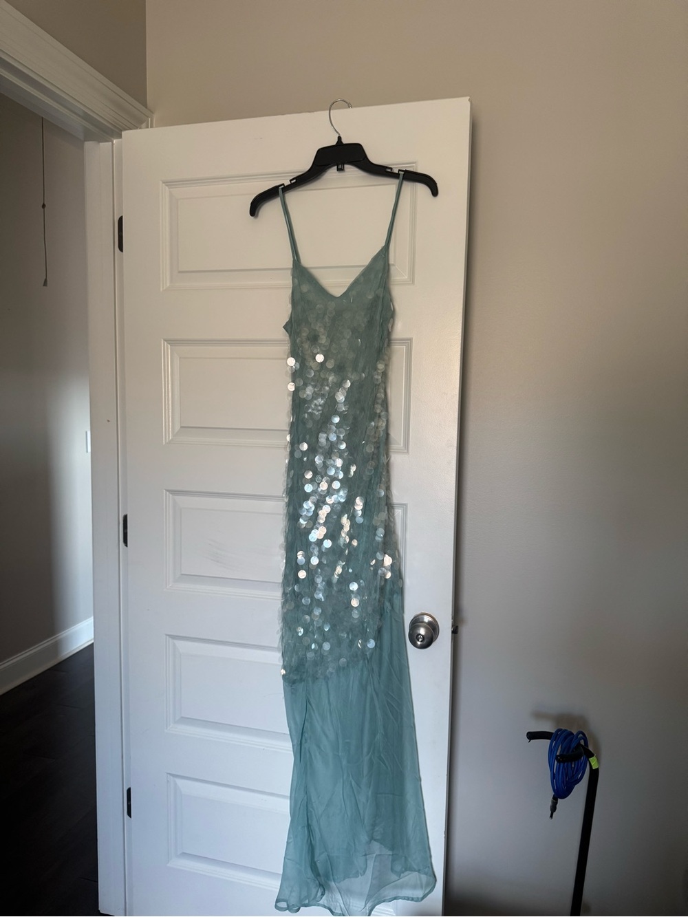 Sparkle Slip Dress in Seafoam Green — Strapless/Spaghetti Strap